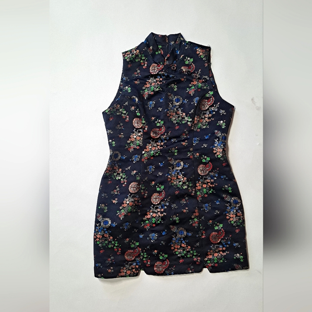 Vintage cheongsam 90s blue